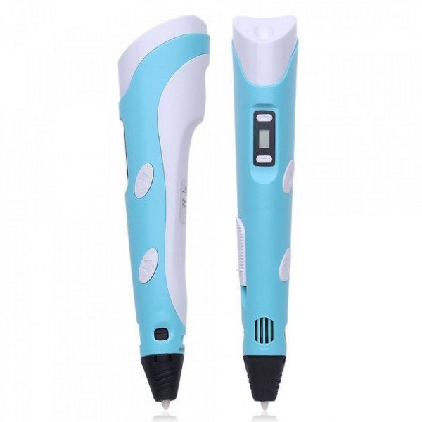 3D ручка Smart 3D Pen 2 c LCD дисплеем, Интересная ручка 3д для детей, Оригинальная. Цвет: голубой ws78385-1 фото
