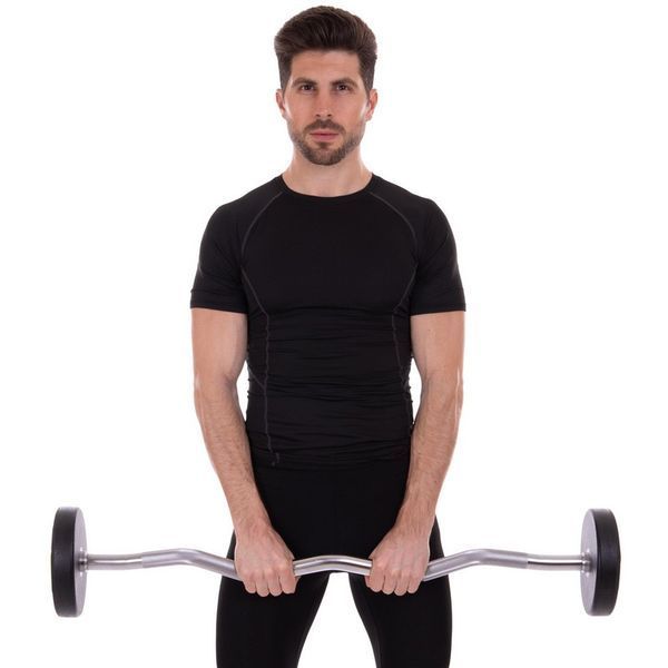Штанга нерозбірна з фіксованою вагою вигнута поліуретанова Zelart Urethane Barbell TA-2690-20 довжина-104см 20кг чорний-салатовий TA-2690-20 фото