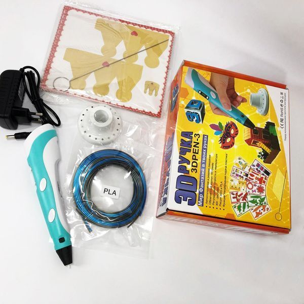 3D ручка Smart 3D Pen 2 c LCD дисплеем, Интересная ручка 3д для детей, Оригинальная. Цвет: голубой ws78385-1 фото