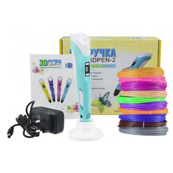 3D ручка Smart 3D Pen 2 c LCD дисплеем, Интересная ручка 3д для детей, Оригинальная. Цвет: голубой ws78385-1 фото