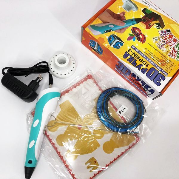 3D ручка Smart 3D Pen 2 c LCD дисплеем, Интересная ручка 3д для детей, Оригинальная. Цвет: голубой ws78385-1 фото