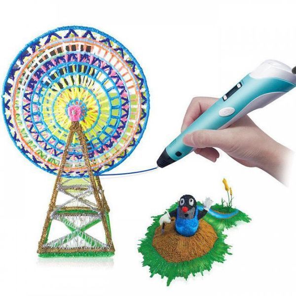 3D ручка Smart 3D Pen 2 c LCD дисплеем, Интересная ручка 3д для детей, Оригинальная. Цвет: голубой ws78385-1 фото