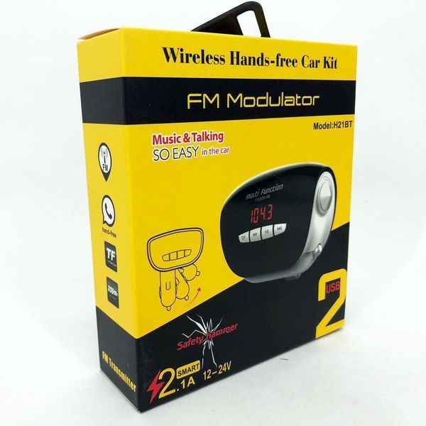 Автомобильный Трансмиттер FM модулятор MOD, Usb трансмиттер, Fm модулятор с аккумулятором. H21 BT ws72989 фото