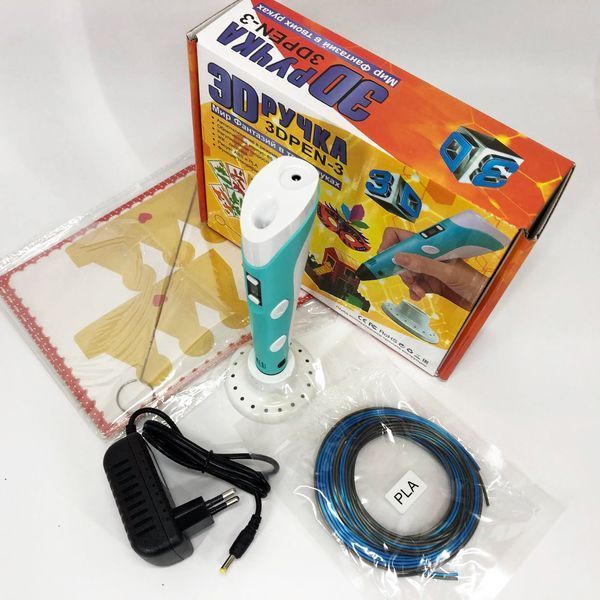 3D ручка Smart 3D Pen 2 c LCD дисплеем, Интересная ручка 3д для детей, Оригинальная. Цвет: голубой ws78385-1 фото