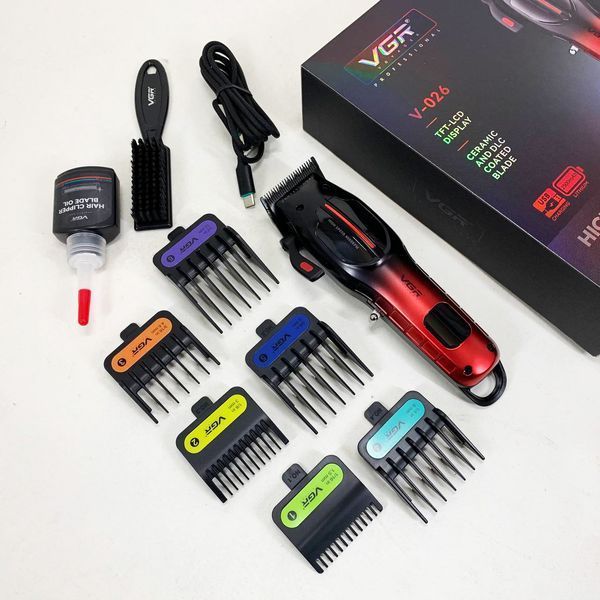 Акумуляторна машинка для стрижки VGR V-026 RED. Колір: червоний ws37322-1 фото
