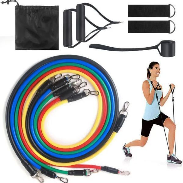 Еспандер гума для зарядок exercise pipe, еспандер гумовий джгут вправи, Фітнес гумки 5 в 1 ws79339 фото