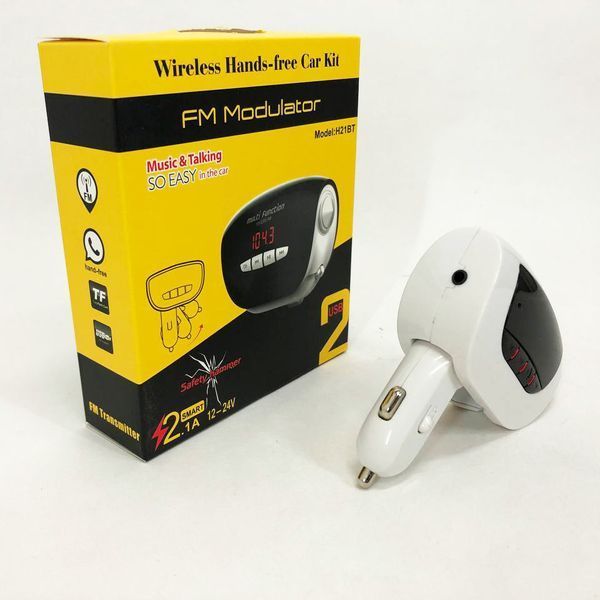 Автомобильный Трансмиттер FM модулятор MOD, Usb трансмиттер, Fm модулятор с аккумулятором. H21 BT ws72989 фото