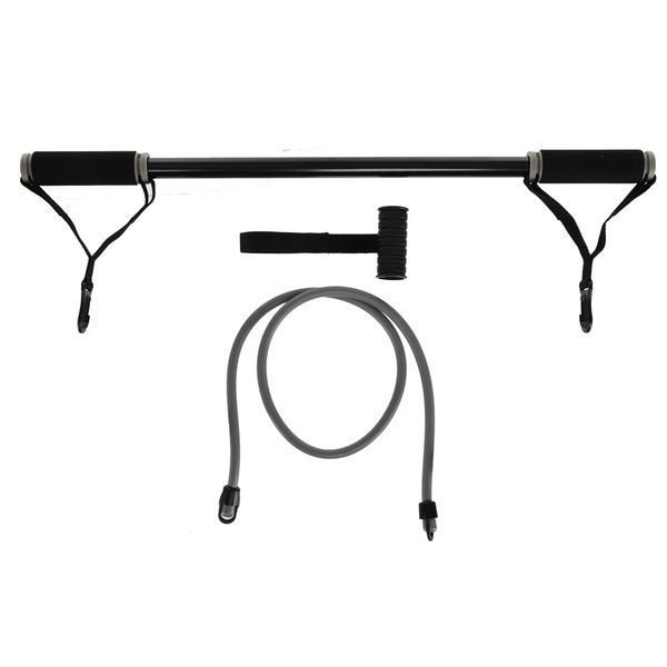 Палка гимнастическая с эспандерами и креплением на дверь DOOR GYM SET PRO-SUPRA FI-501A l-74-125см черный-серый FI-501A фото