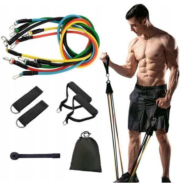 Еспандер гума для зарядок exercise pipe, еспандер гумовий джгут вправи, Фітнес гумки 5 в 1 ws79339 фото