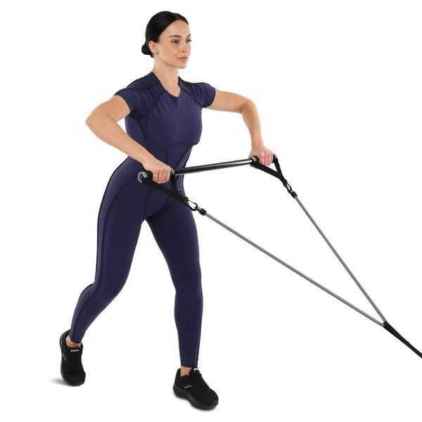 Палка гимнастическая с эспандерами и креплением на дверь DOOR GYM SET PRO-SUPRA FI-501A l-74-125см черный-серый FI-501A фото