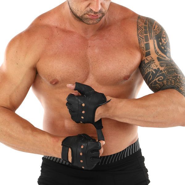 Перчатки для фитнеса и тяжелой атлетики кожаные MATSA SPORT WorkOut BC-0004 S-XXL черный BC-0004 фото