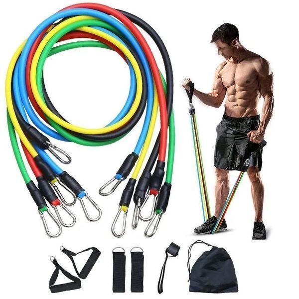 Еспандер гума для зарядок exercise pipe, еспандер гумовий джгут вправи, Фітнес гумки 5 в 1 ws79339 фото