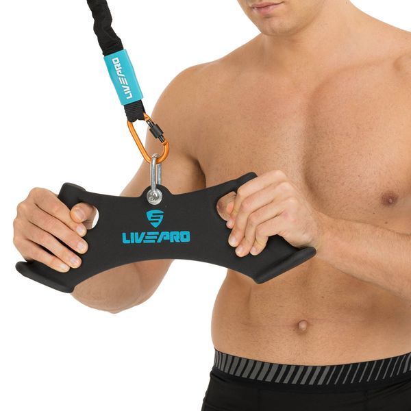Рукоятка для тяги вниз c широким хватом Wide Triceps grip нескользящее покрытие LiveUp LP8324 черный LP8324 фото