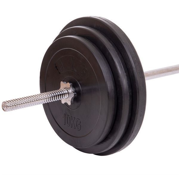 Штанга розбірна гумові млинці SHUANG CAI SPORTS TA-1139-98R довжина-1,8м 28мм 98кг чорний TA-1139-98R фото
