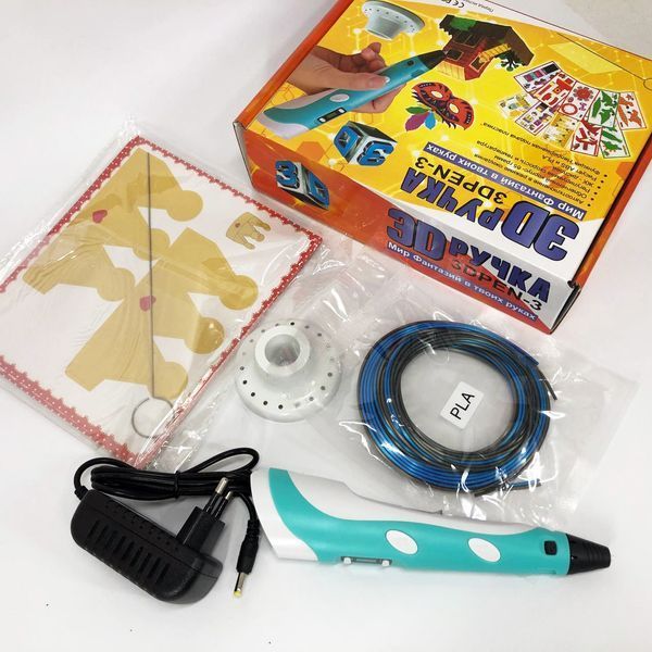 3D ручка Smart 3D Pen 2 c LCD дисплеем, Интересная ручка 3д для детей, Оригинальная. Цвет: голубой ws78385-1 фото