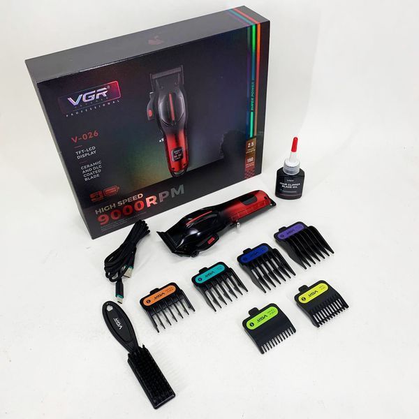 Акумуляторна машинка для стрижки VGR V-026 RED. Колір: червоний ws37322-1 фото