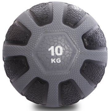 Медбол мяч медицинский Medicine Ball Zelart FI-0898-10 10кг черный-серый FI-0898-10 фото