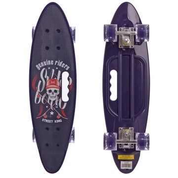 Пенни борд Penny Board круизер пластиковый со светящимися колесами и ручкой для переноски 24' SP-Sport HB-31B-2 темно-фиолетовый HB-31B-2 фото