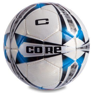 М'яч футбольний CORE CRYSTAL 5 STAR CR-008 №5 PU білий-синій CR-008 фото