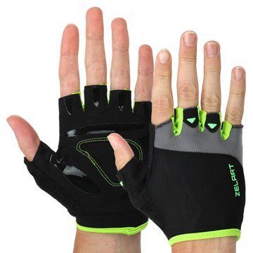 Перчатки спортивные ZELART WorkOut BC-2428 размер S-XL черный-салатовый BC-2428 фото