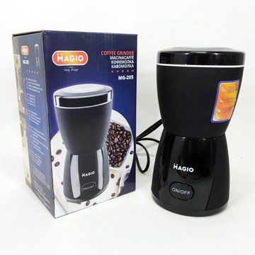 Кофемолка MAGIO MG-205 200 Вт, Кофемолка бытовая электрическая, Портативная кофемолка, Измельчитель кофе ws36422 фото