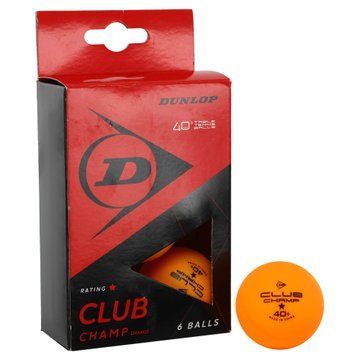 Набор мячей для настольного тенниса 6 штук DUNLOP 679350N CLUB CHAMP оранжевый 679350N фото
