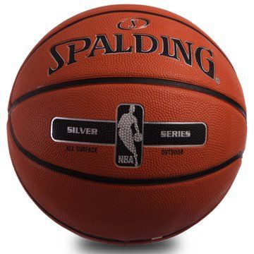 Мяч баскетбольный резиновый SPALDING NBA SILVER SERIES OUTDOOR 83494Z размер 7 оранжевый 83494Z фото