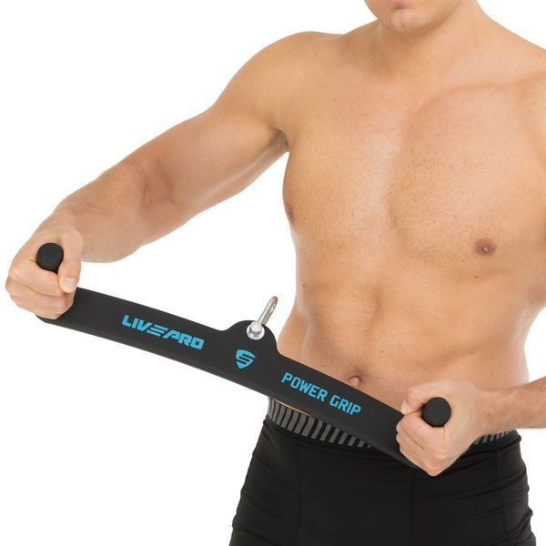 Рукоятка для тяги со средним хватом Mid grip нескользящее покрытие LiveUp LP8329 53см черный LP8329 фото