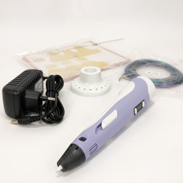 3D ручка Smart 3D Pen 2 c LCD дисплеем, Ручка для объемного рисования, Детская 3д ручка. Цвет: фиолетовый ws78385-2 фото