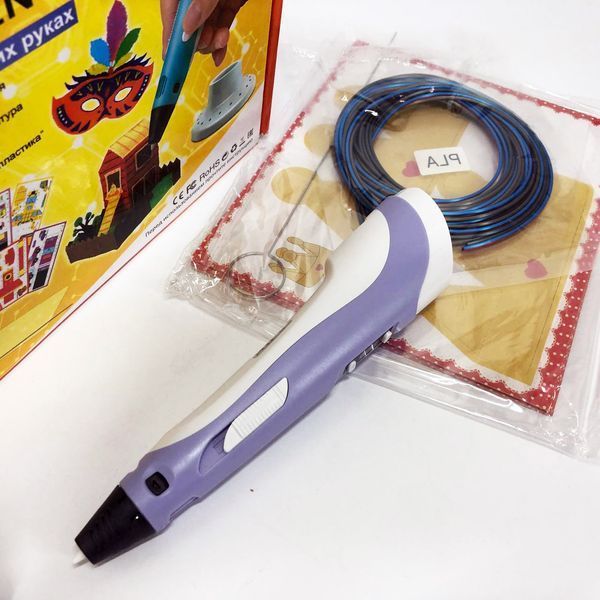 3D ручка Smart 3D Pen 2 c LCD дисплеем, Ручка для объемного рисования, Детская 3д ручка. Цвет: фиолетовый ws78385-2 фото