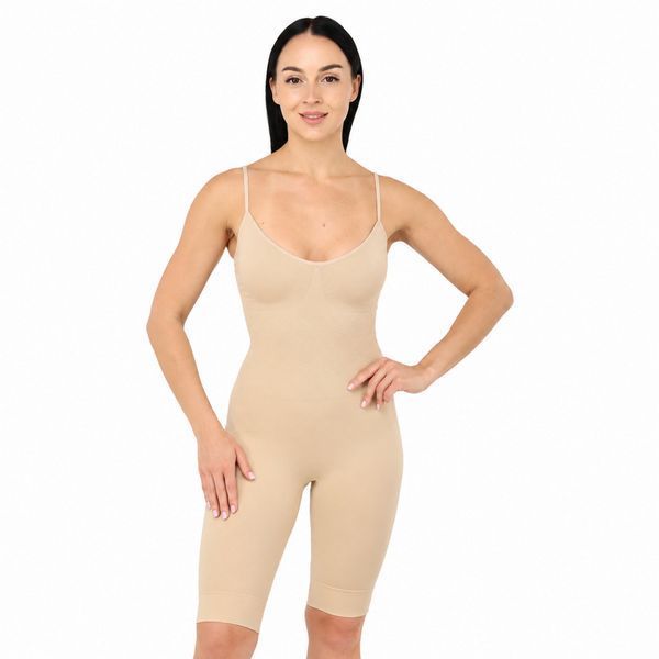 Комбидрес утягивающий корректирующий с эфектом пуш-ап SP-Sport Control Bodysuit ST-9163 телесный р. S-M ST-9163 фото