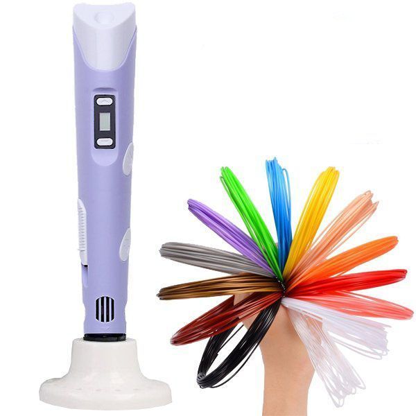 3D ручка Smart 3D Pen 2 c LCD дисплеем, Ручка для объемного рисования, Детская 3д ручка. Цвет: фиолетовый ws78385-2 фото