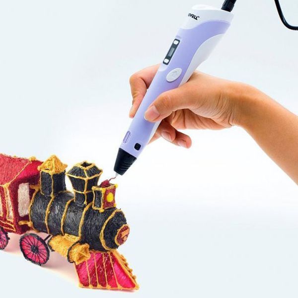 3D ручка Smart 3D Pen 2 c LCD дисплеем, Ручка для объемного рисования, Детская 3д ручка. Цвет: фиолетовый ws78385-2 фото