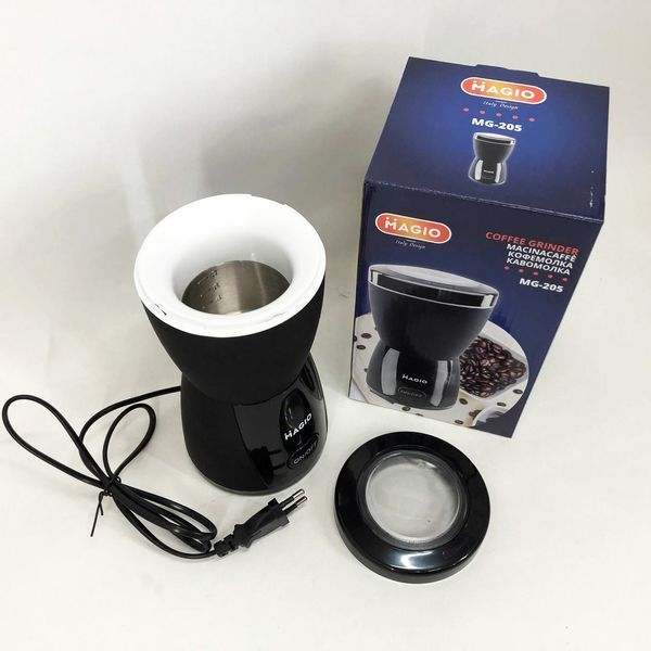 Кофемолка MAGIO MG-205 200 Вт, Кофемолка бытовая электрическая, Портативная кофемолка, Измельчитель кофе ws36422 фото