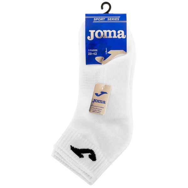 Набор носков спортивных унисекс коротких 3штуки Joma SPORT 400780-200 размер 39-46 белый 43-46 400780-200 фото