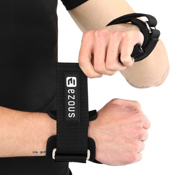 Накладки для подтягивания и тяги ANTI SLIP HAND GRIP EZOUS D-18 2шт черный D-18 фото