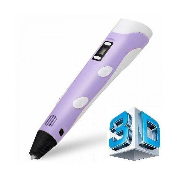 3D ручка Smart 3D Pen 2 c LCD дисплеем, Ручка для объемного рисования, Детская 3д ручка. Цвет: фиолетовый ws78385-2 фото