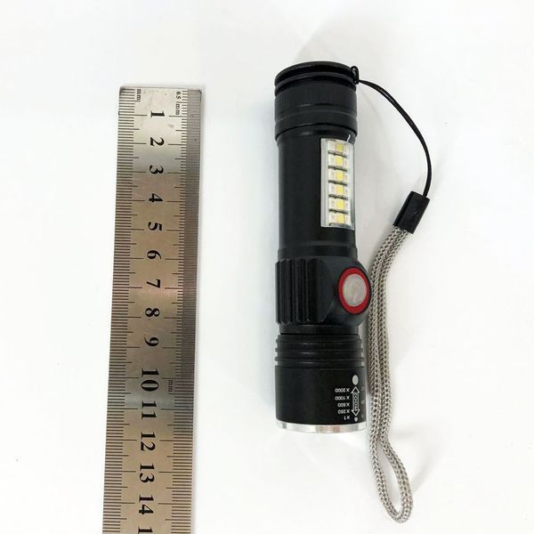 Фонарь SY-1903C-P50+SMD+RGB Alarm, ЗУ USB, карманный фонарь с usb зарядкой, сверхмощный фонарик ws92251 фото