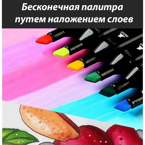 Набор скетч маркеров для рисования Touch 80 шт двусторонние профессиональные фломастеры для художников ws75398-2 фото
