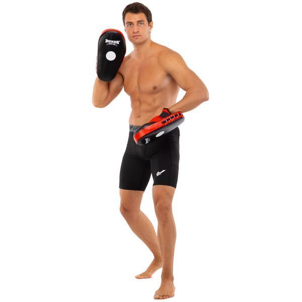 Лапа боксерская прямая тренировочная удлиненная кожа BOXER 2006-01 38х18х4,5см 2штуки цвета в ассортименте 2006-01 фото