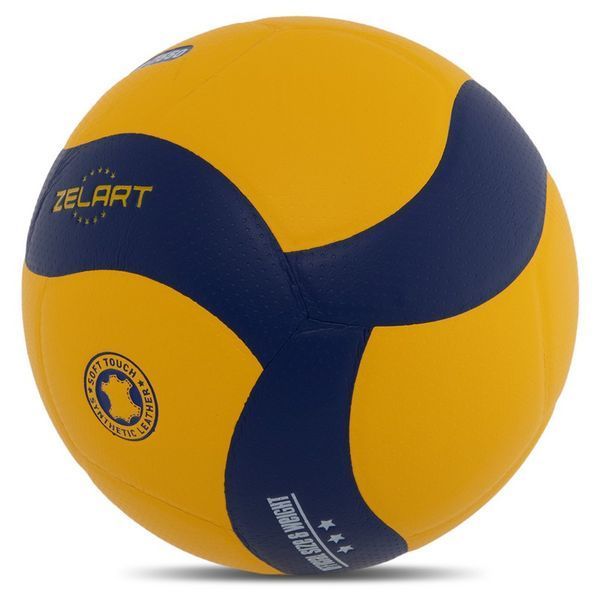 Мяч волейбольный ZELART VB-7550 №5 PU желтый-синий VB-7550 фото