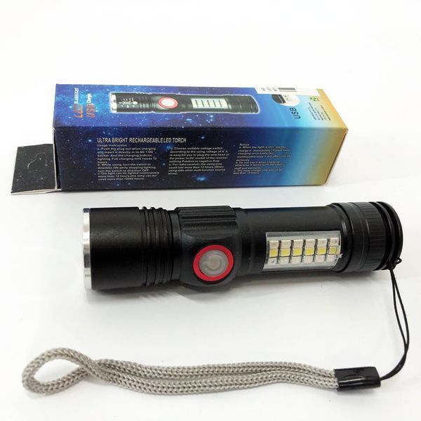 Фонарь SY-1903C-P50+SMD+RGB Alarm, ЗУ USB, карманный фонарь с usb зарядкой, сверхмощный фонарик ws92251 фото