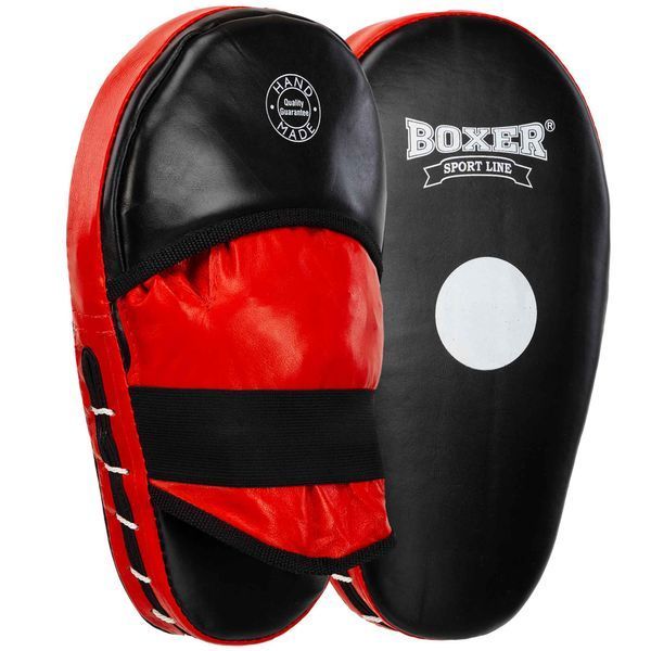 Лапа боксерская прямая тренировочная удлиненная кожа BOXER 2006-01 38х18х4,5см 2штуки цвета в ассортименте 2006-01 фото