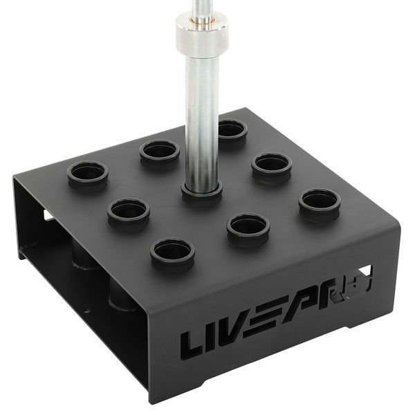 Стійка вертикальна для Олімпійських грифів на 9 штук LiveUp LP8874 44х44х16,5 см чорний LP8874 фото