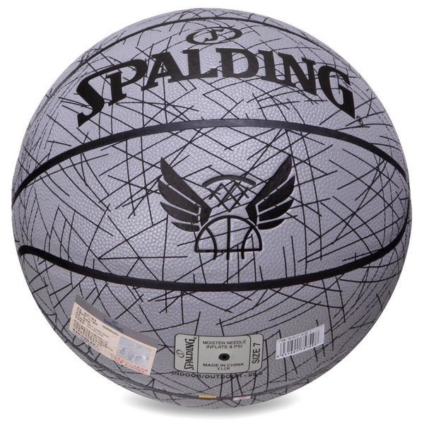 Мяч баскетбольный SPALDING TREND LINES 76911Y размер 7 серый 76911Y фото