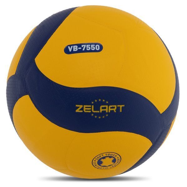 Мяч волейбольный ZELART VB-7550 №5 PU желтый-синий VB-7550 фото