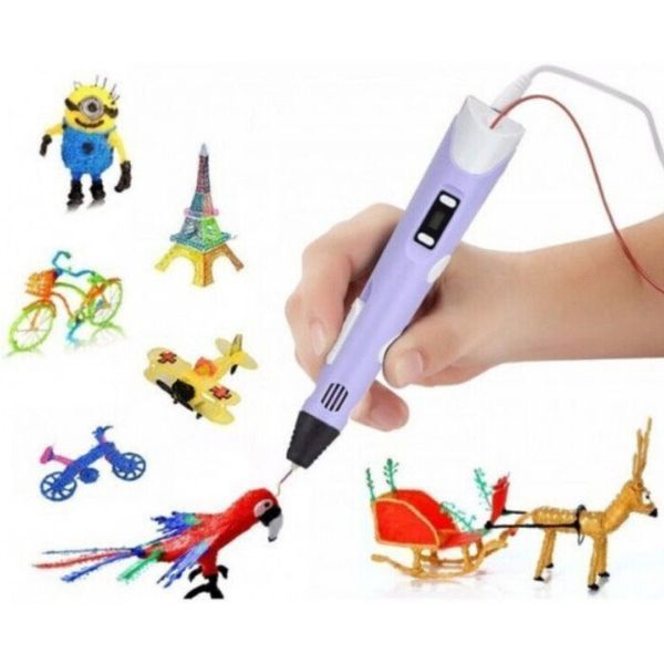 3D ручка Smart 3D Pen 2 c LCD дисплеем, Ручка для объемного рисования, Детская 3д ручка. Цвет: фиолетовый ws78385-2 фото