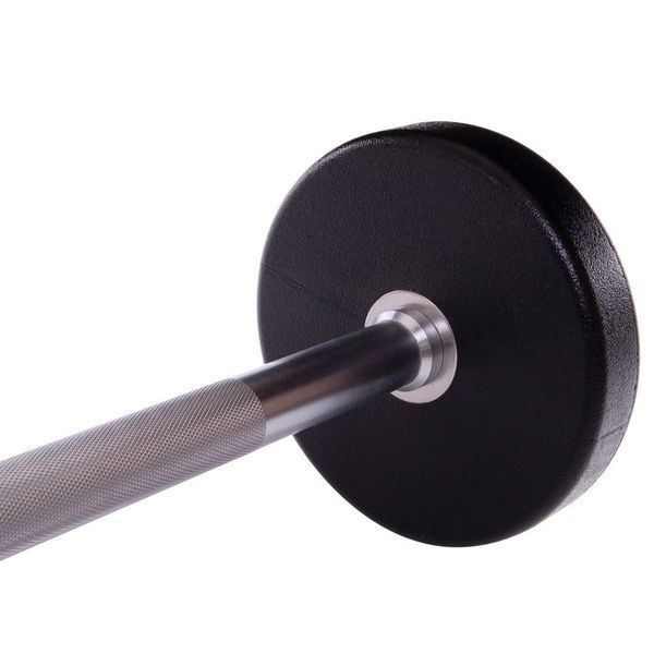 Штанга неразборная с фиксированным весом прямая полиуретановая Zelart Urethane Barbell TA-2689-20 длина-104см 20кг черный-салатовый TA-2689-20 фото