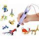 3D ручка Smart 3D Pen 2 c LCD дисплеем, Ручка для объемного рисования, Детская 3д ручка. Цвет: фиолетовый ws78385-2 фото 20