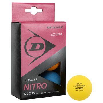 Набор мячей для настольного тенниса DUNLOP NITRO GLOW 40 DL679349N 6шт разноцветный DL679349N фото